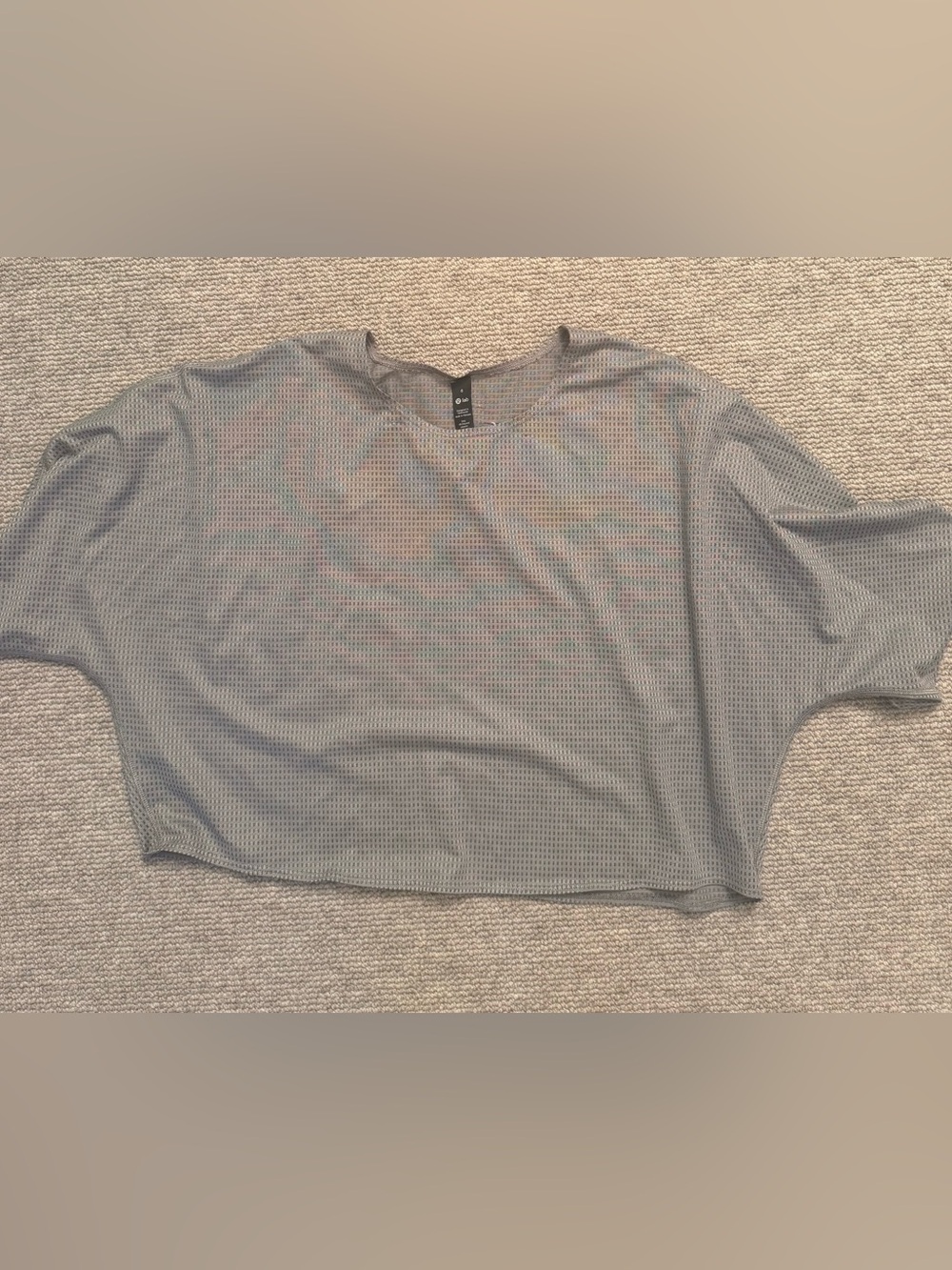 Lululemon Lab Gray Ribbed Short Sleeve Top